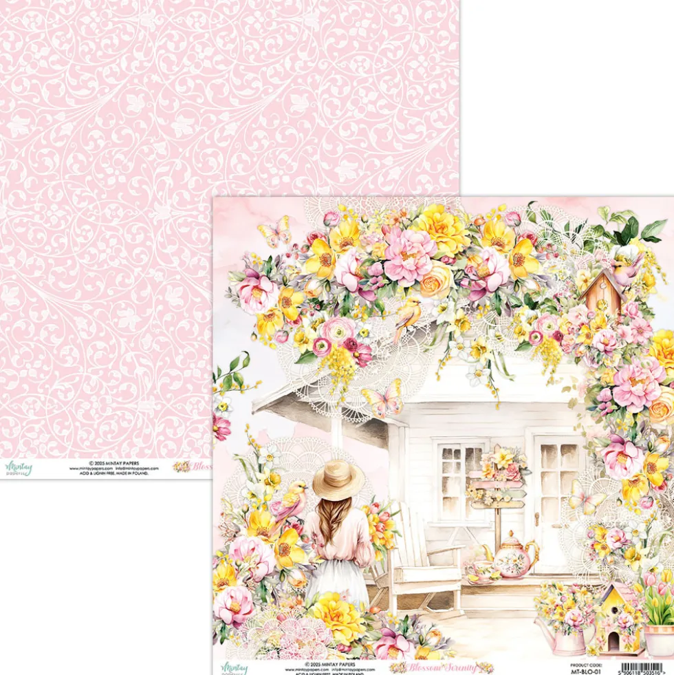 Zestaw papierów do scrapbookingu 15,2 x 15,2 cm - Mintay - Blossom Serenity
