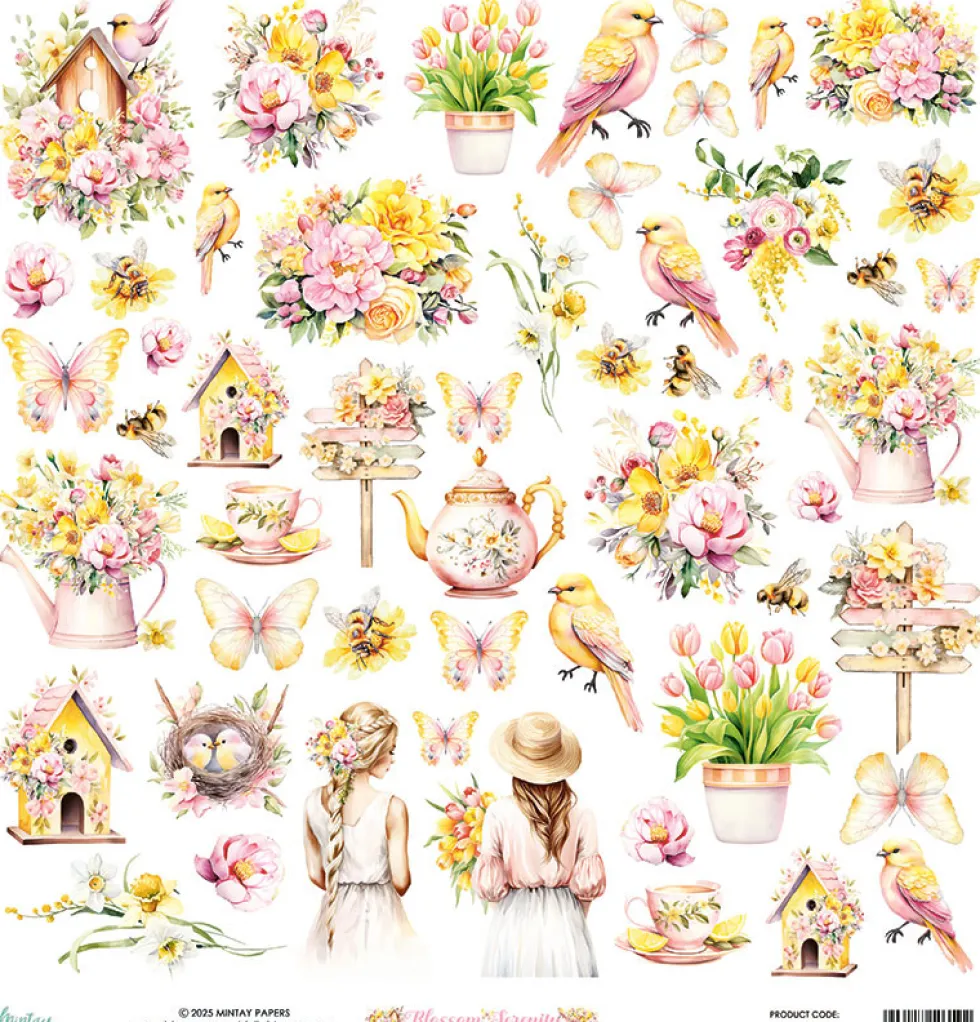 Zestaw papierów do scrapbookingu 15,2 x 15,2 cm - Mintay - Blossom Serenity