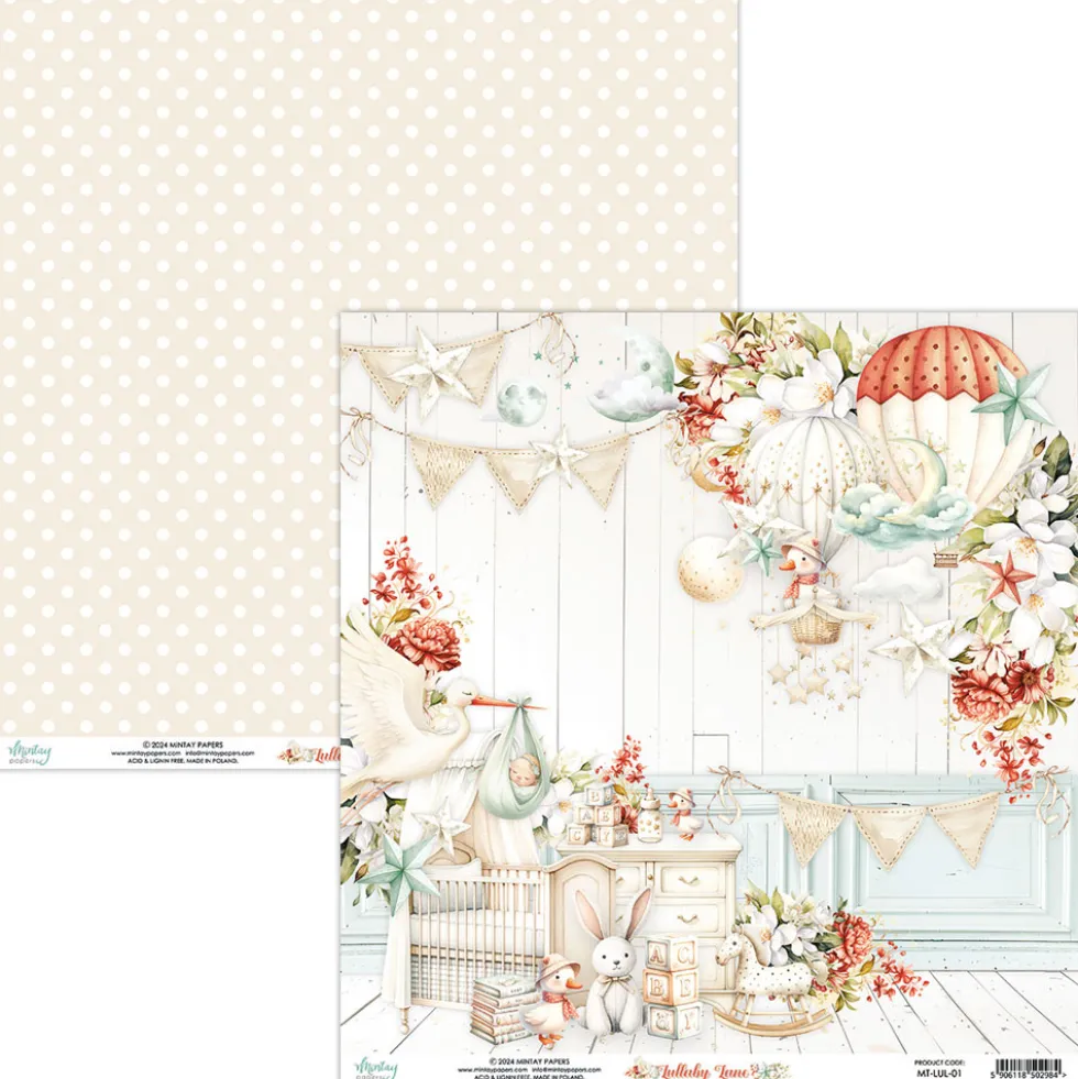 Zestaw papierów do scrapbookingu 30,5 x 30,5 cm - Mintay - Lullaby Lane
