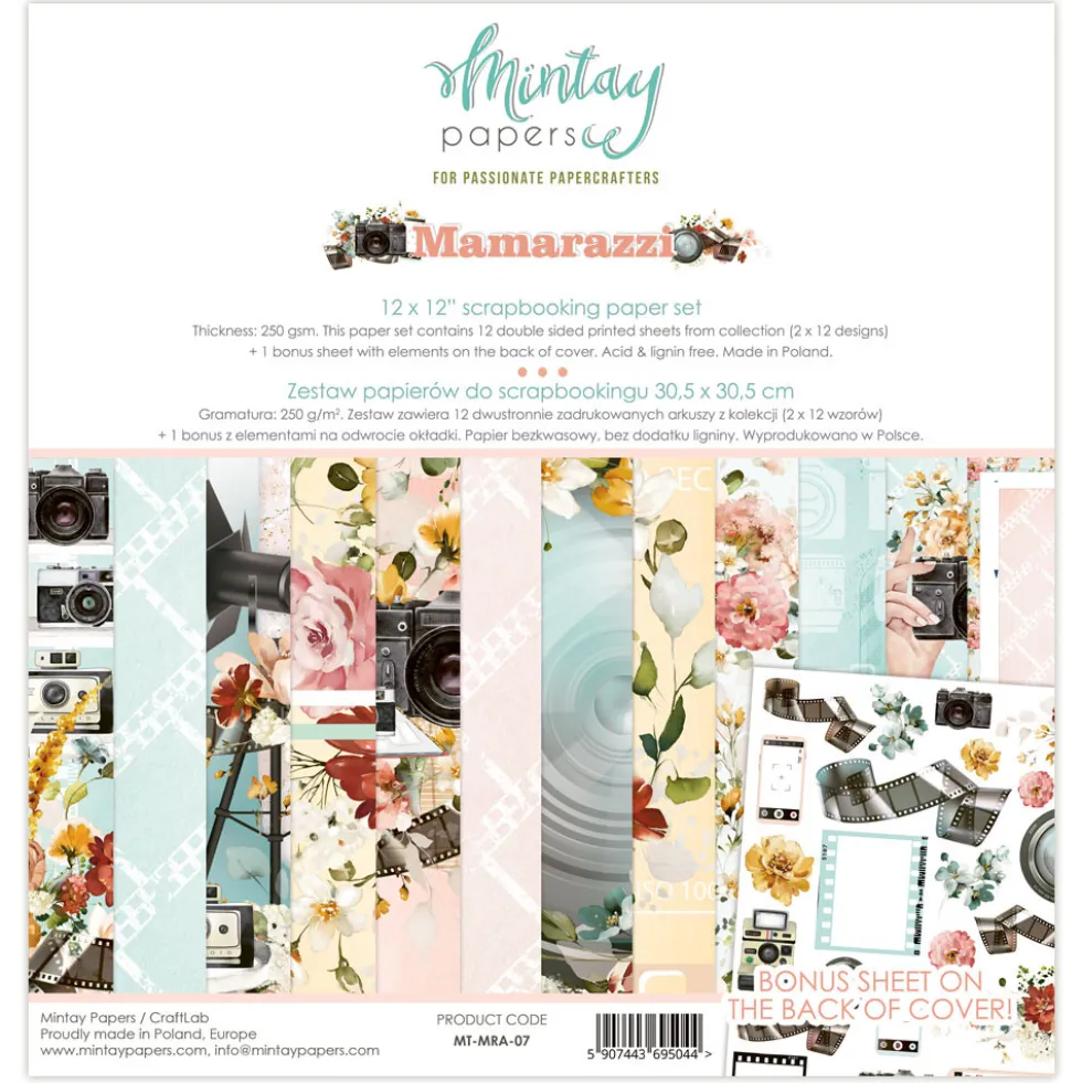 Zestaw papierów do scrapbookingu 30,5 x 30,5 cm - Mintay - Mamarazzi