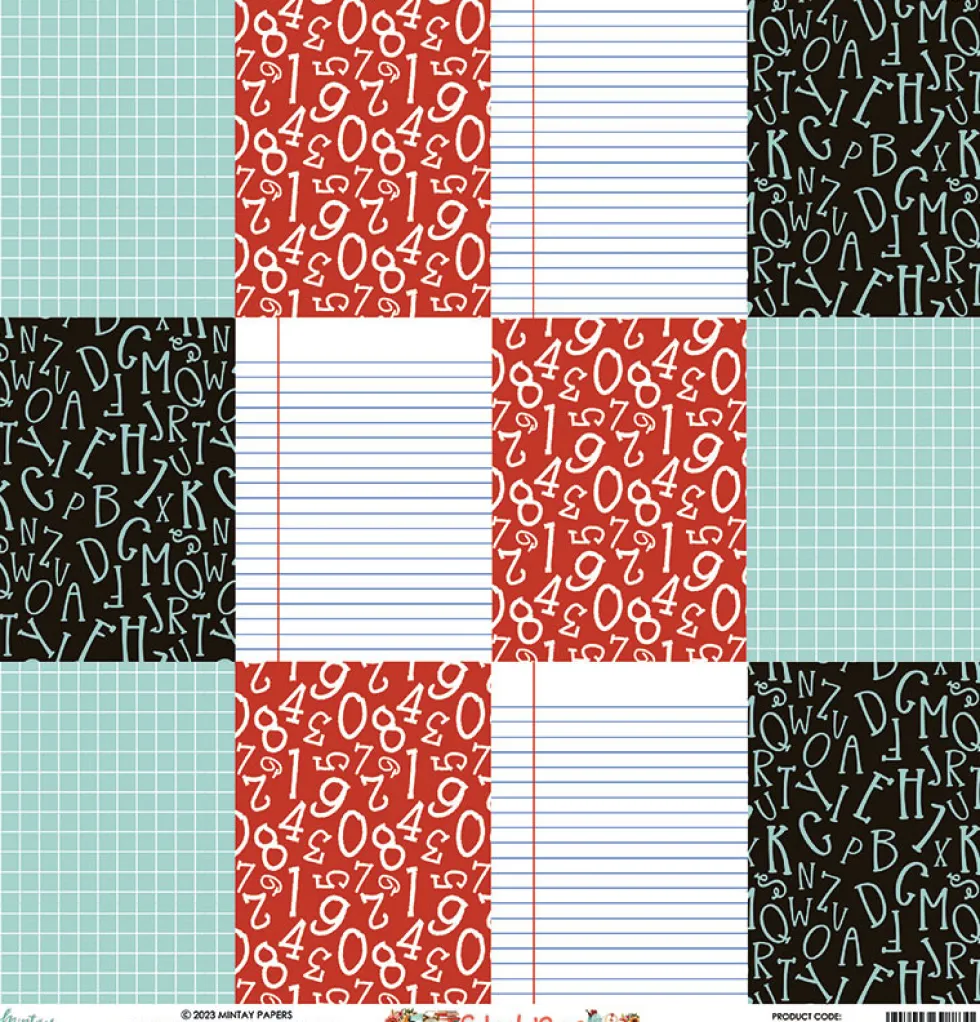 Zestaw papierów do scrapbookingu 15,2 x 15,2 cm - Mintay - School Days