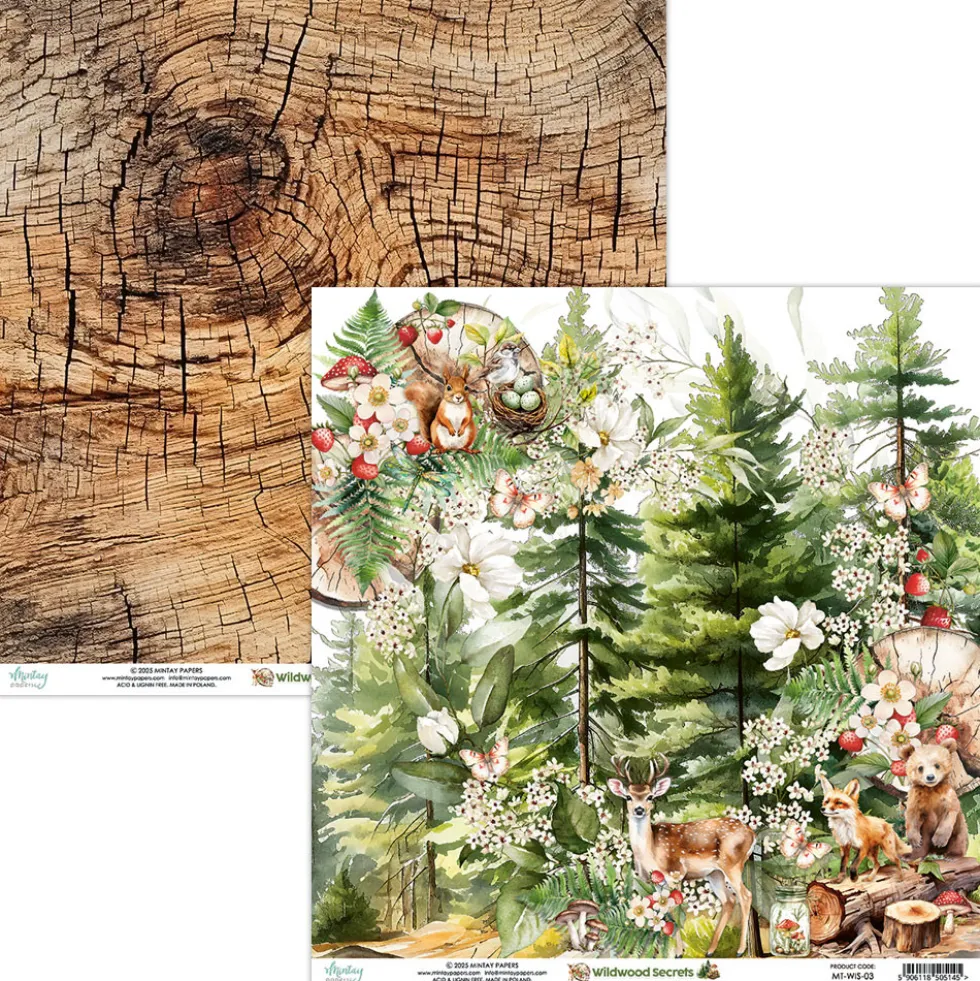 Zestaw papierów do scrapbookingu 30,5 x 30,5 cm - Mintay - Wildwood Secrets