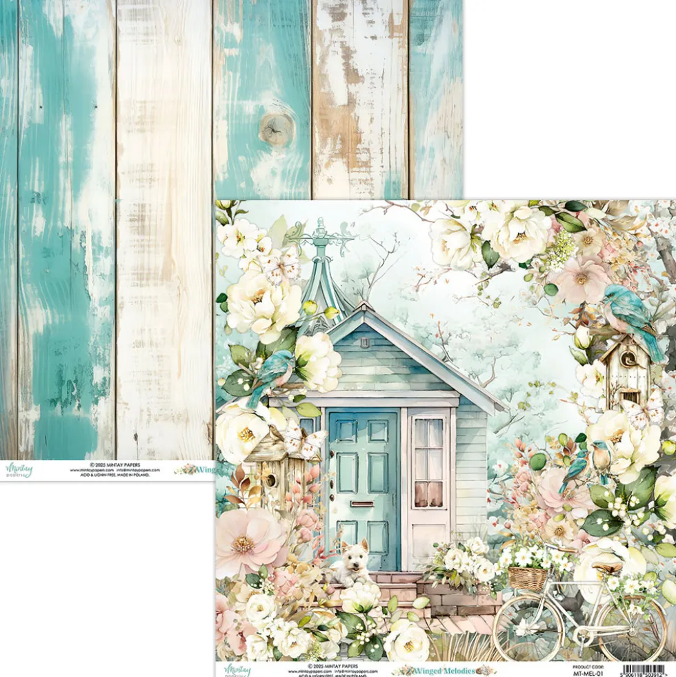 Zestaw papierów do scrapbookingu 15,2 x 15,2 cm - Mintay - Winged Melodies
