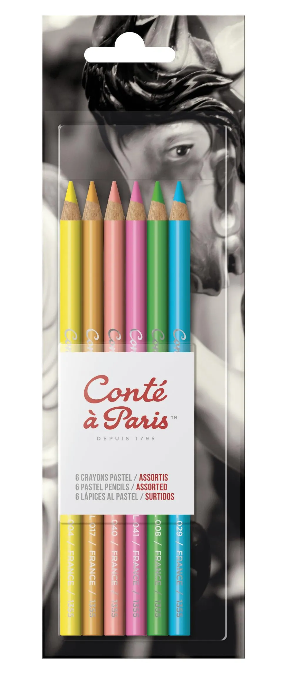 Zestaw pasteli suchych w kredce - Conté à Paris - jaskrawe odcienie, 6 szt.