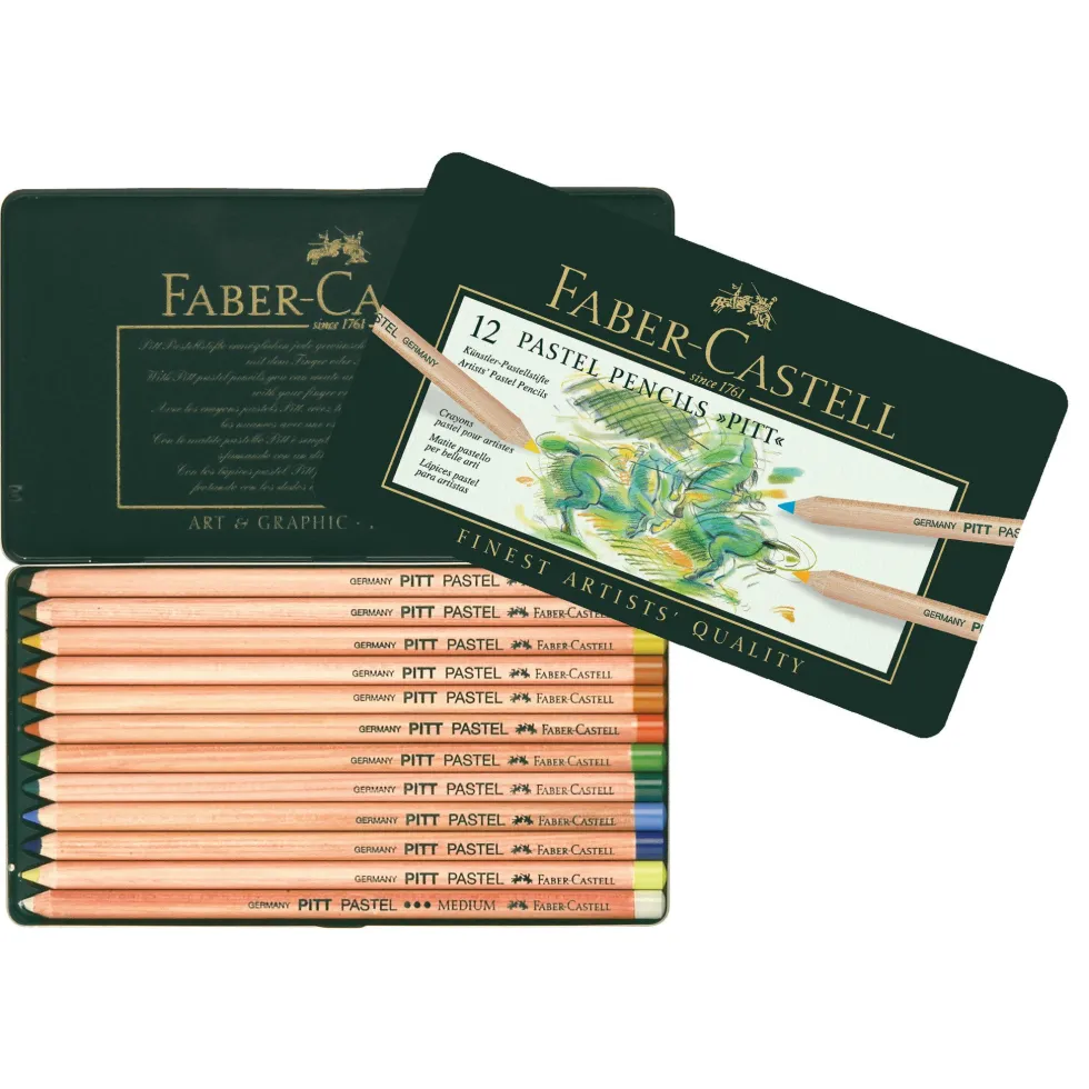 Zestaw pasteli suchych w kredce Pitt Pastel - Faber-Castell - 12 kolorów