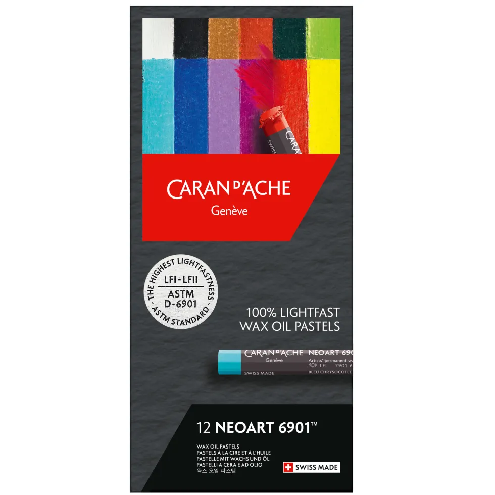 Zestaw pasteli woskowo-olejnych Neoart 6901 - Caran d'Ache - 12 kolorów