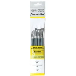 Zestaw pędzli Foundation do akryli - Winsor & Newton - 3 szt.