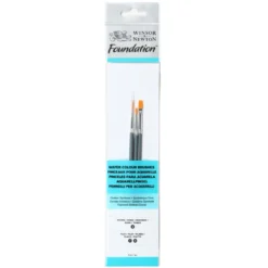 Zestaw pędzli Foundation do akwareli - Winsor & Newton - 3 szt.
