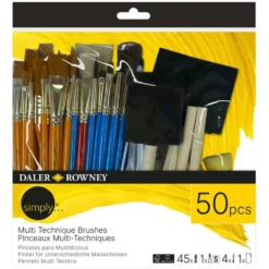 Zestaw pędzli i akcesoriów Multi Technique - Daler Rowney - 50 szt.