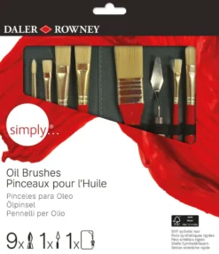 Zestaw pędzli i akcesoriów Simply Oil - Daler Rowney - 10 szt.