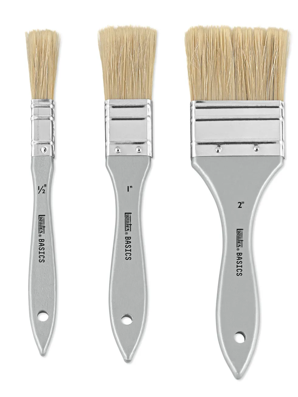 Zestaw pędzli płaskich, naturalnych Basics - Liquitex - 3 szt.