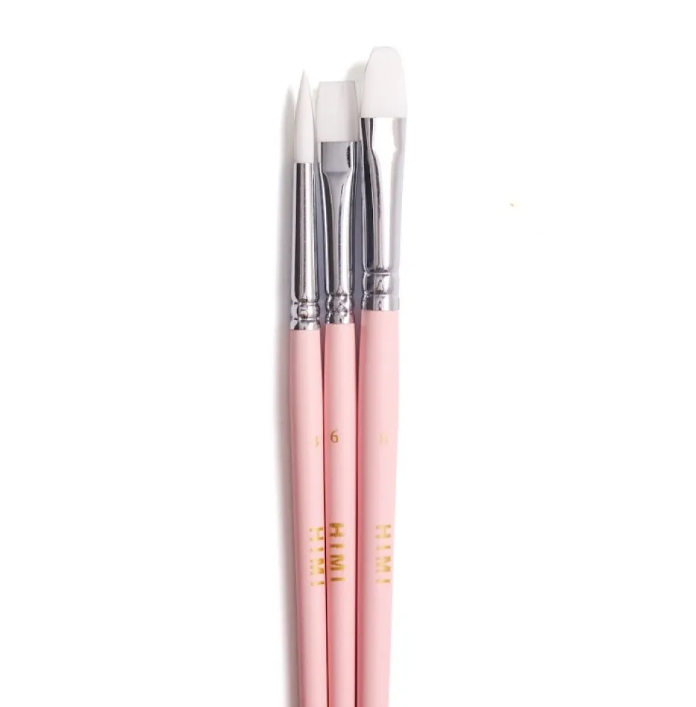 Zestaw pędzli syntetycznych Little Bird - HIMI - Pink 3 szt.