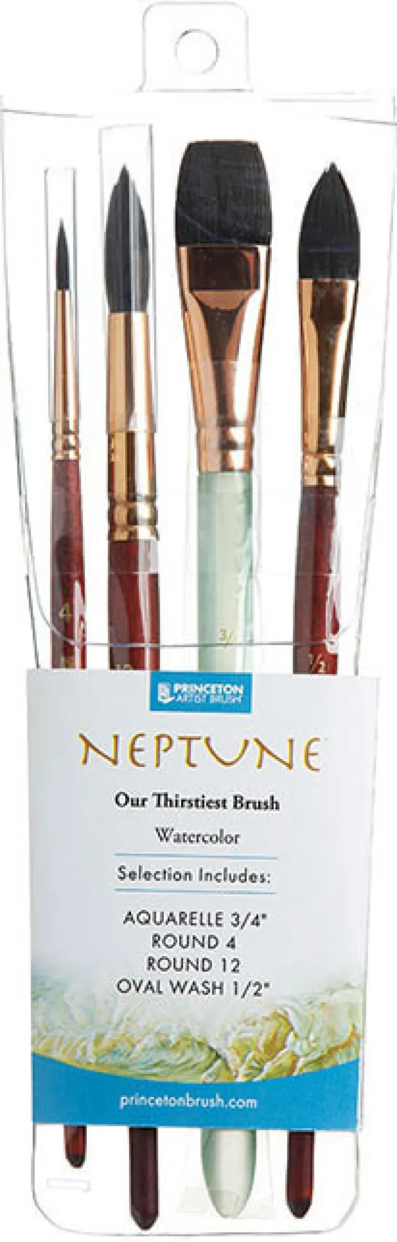 Zestaw pędzli syntetycznych Neptune - Princeton - 4 szt.