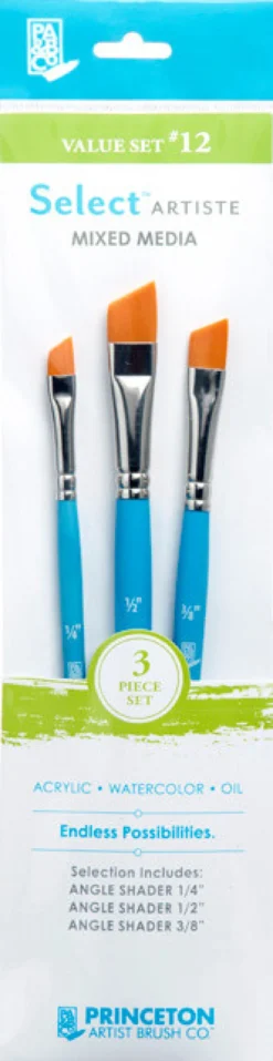 Zestaw pędzli syntetycznych Select Artiste, Value Set 12 - Princeton - 3 szt.