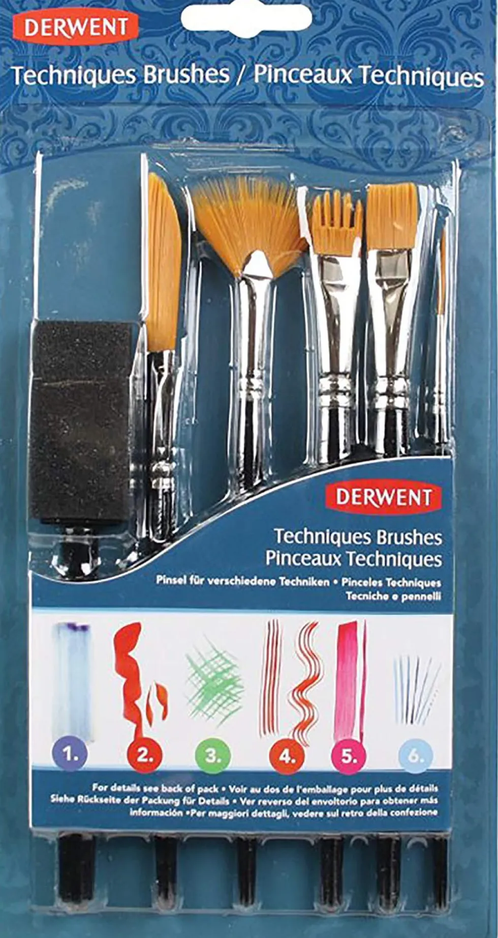 Zestaw pędzli Techniques - Derwent - 6 szt.
