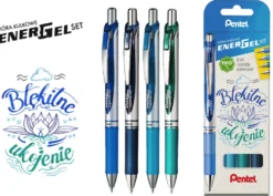 Zestaw piór kulkowych EnerGel - Pentel - Błękitne Ukojenie, 0,7 mm, 4 szt.