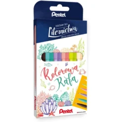 Zestaw pisaków artystycznych Brush Sign Pen - Pentel - Kolorowa Rafa, 6 szt.