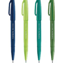 Zestaw pisaków artystycznych Brush Sign Pen - Pentel - Zielone jagody, 4 szt.