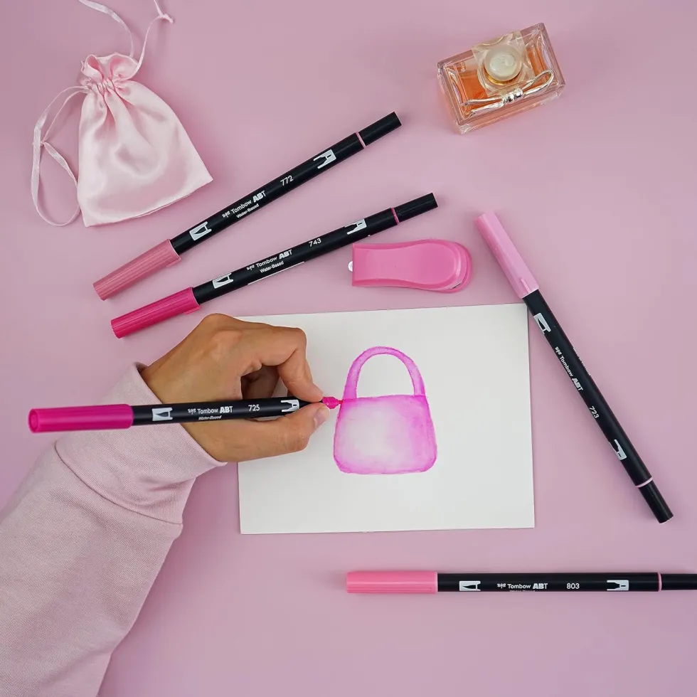 Zestaw pisaków Dual Brush Pen Pink - Tombow - 6 szt.