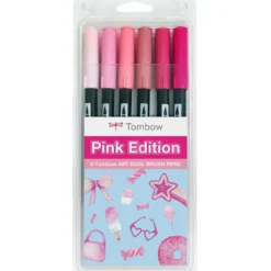Zestaw pisaków Dual Brush Pen Pink - Tombow - 6 szt.