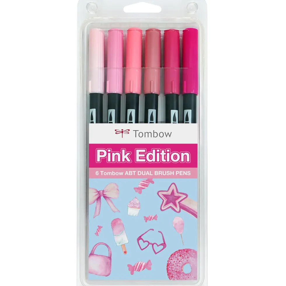Zestaw pisaków Dual Brush Pen Pink - Tombow - 6 szt.