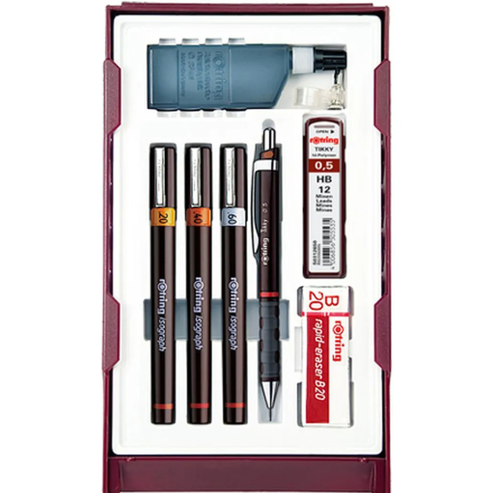 Zestaw pisaków kreślarskich Isograph Combi College 2 - Rotring