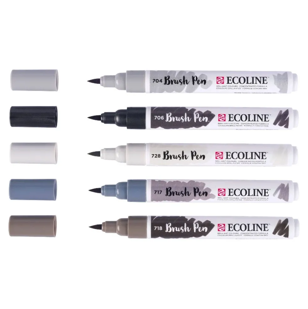 Zestaw pisaków pędzelkowych Ecoline Shadow - Talens - 5 szt.