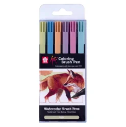 Zestaw pisaków pędzelkowych Koi Coloring Brush Pen Earth - Sakura - 6 kolorów