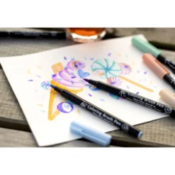 Zestaw pisaków pędzelkowych Koi Coloring Brush Pen - Sakura - Sweets, 6 szt.