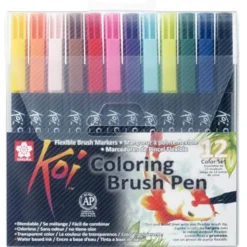 Zestaw pisaków pędzelkowych Koi Coloring Brush Pen - Sakura - 12 szt.
