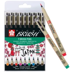 Zestaw pisaków pędzelkowych Pigma Brush - Sakura - 9 kolorów