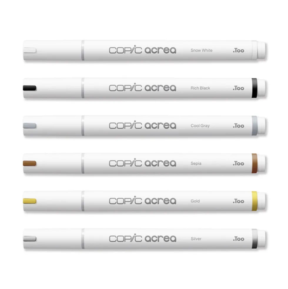 Zestaw pisaków pigmentowych Copic Acrea - 6 szt.