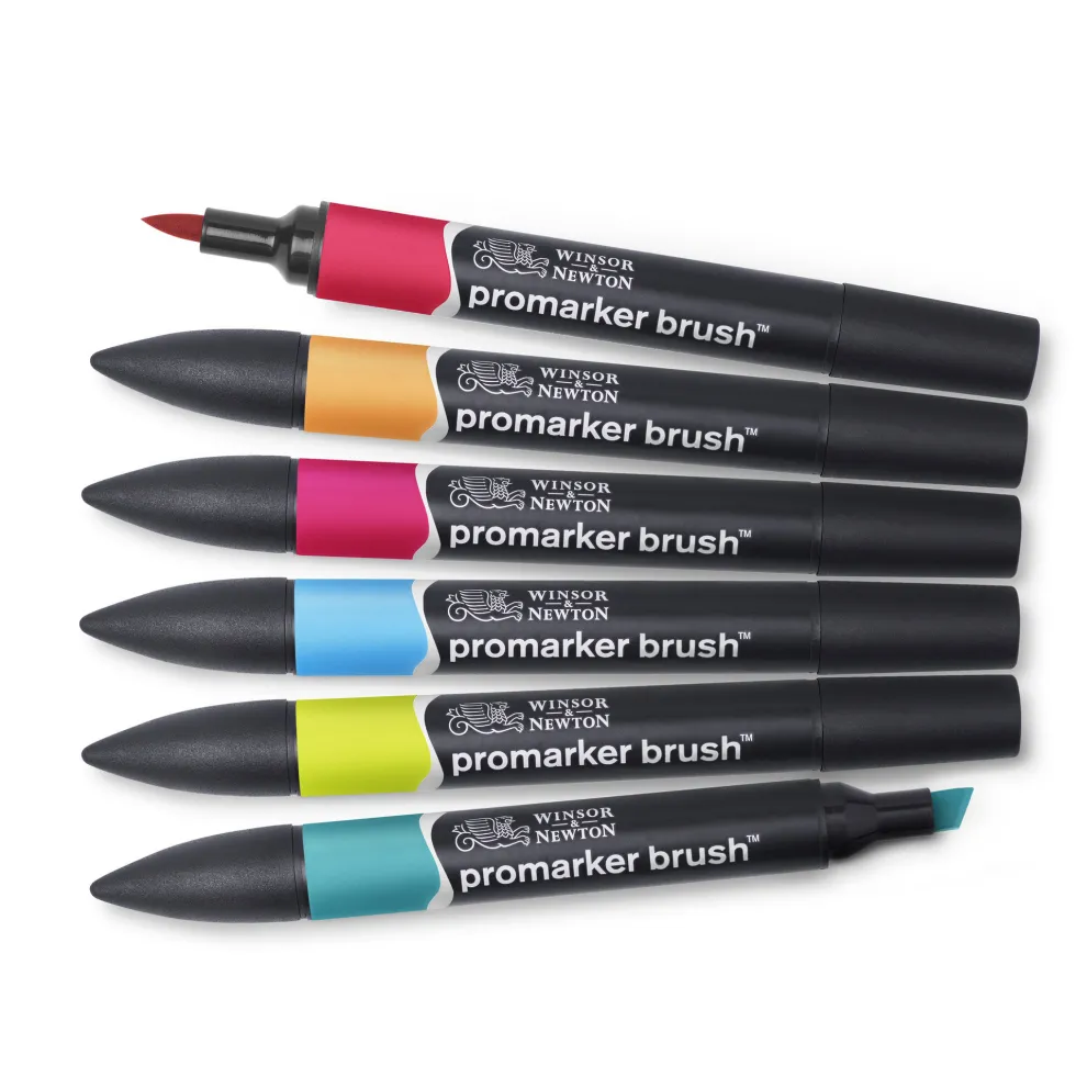 Zestaw Promarker Brush - Winsor & Newton - Mid Tones, 6 szt.
