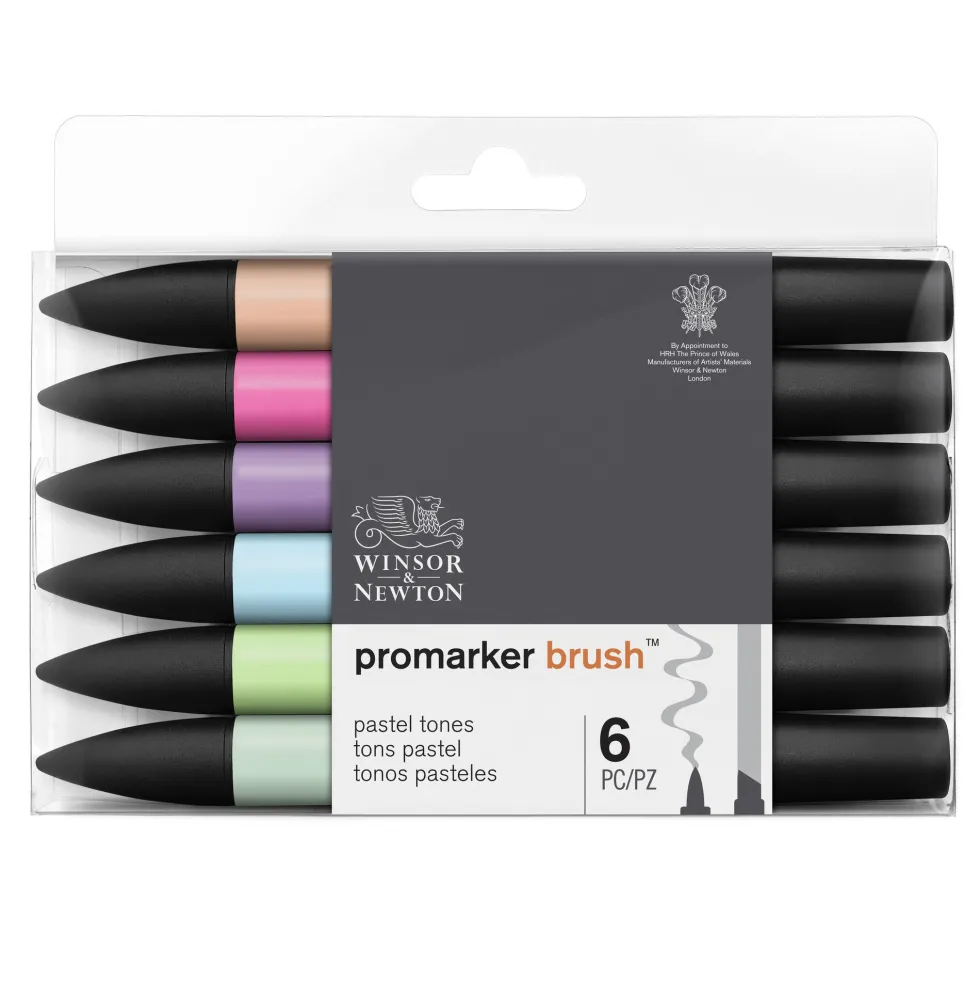 Zestaw Promarker Brush - Winsor & Newton - Pastel Tones, 6 szt.