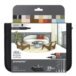Zestaw Promarker Interiors w etui - Winsor & Newton - 25 szt.