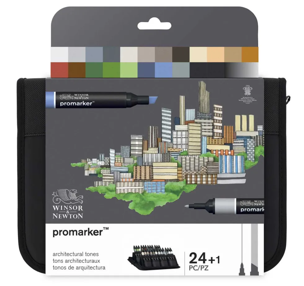 Zestaw Promarker w etui - Winsor & Newton - Architectural Tones, 25 szt.