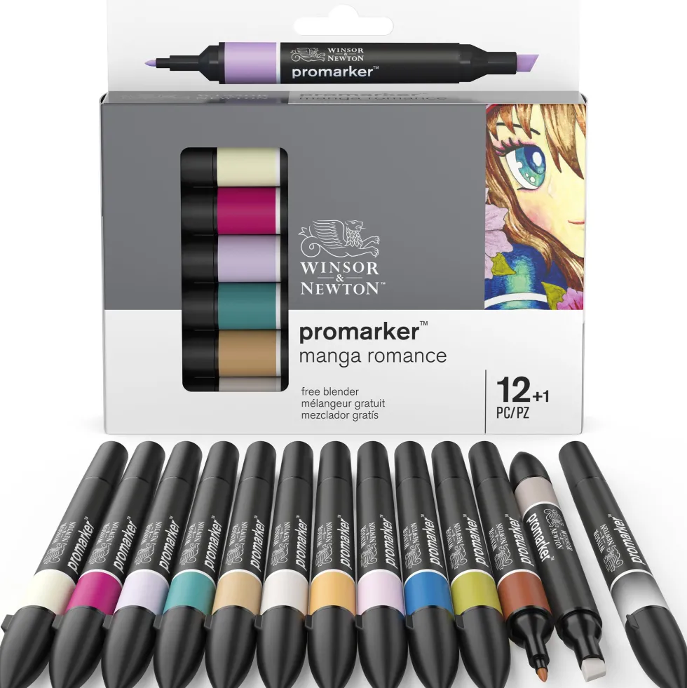 Zestaw Promarker - Winsor & Newton - Manga Romance, 12+1 szt.