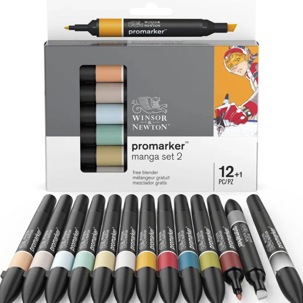 Zestaw Promarker - Winsor & Newton - Manga set 2, 12 + 1 szt.
