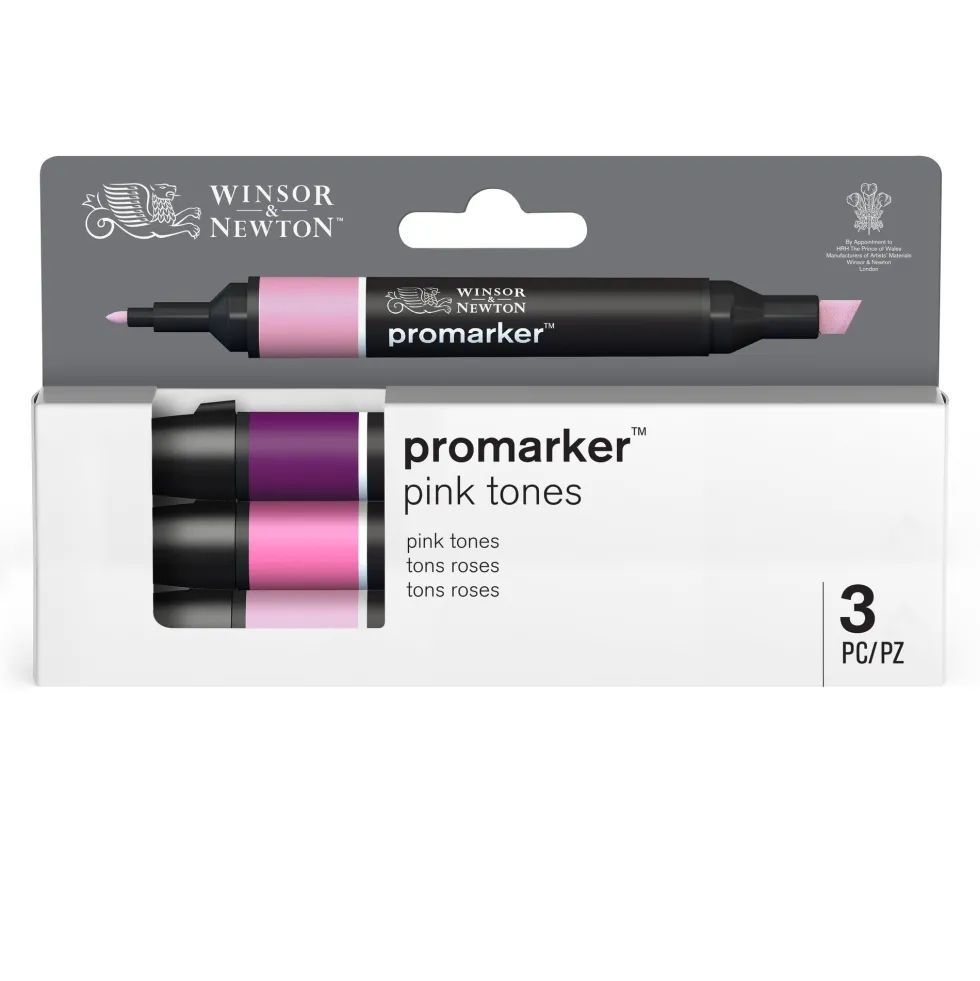 Zestaw Promarker - Winsor & Newton - Pink Tones, 3 szt.