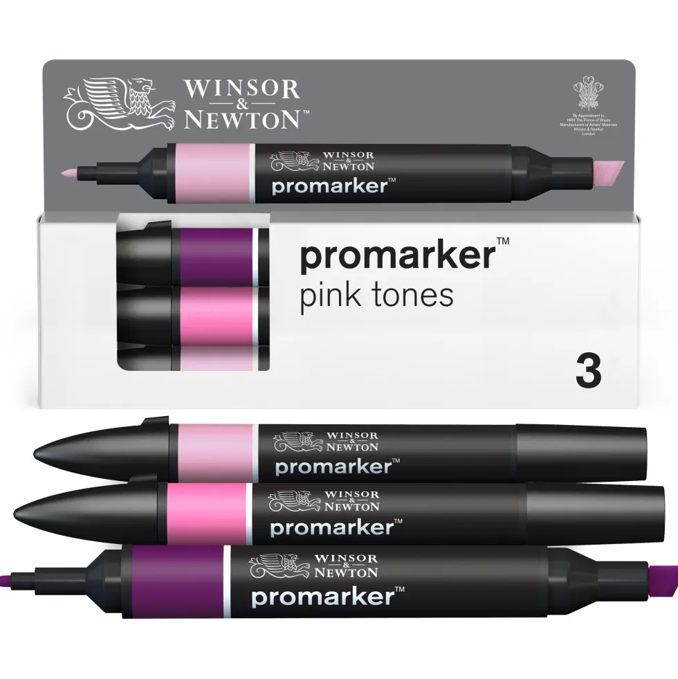 Zestaw Promarker - Winsor & Newton - Pink Tones, 3 szt.