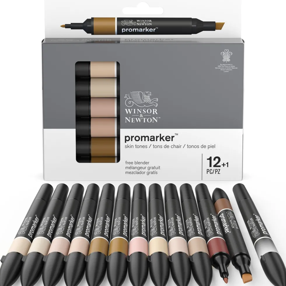 Zestaw Promarker - Winsor & Newton - Skin Tones, 12 + 1 szt.