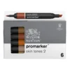 Zestaw Promarker - Winsor & Newton - Skin Tones 2, 6 szt.