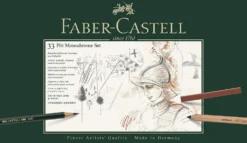 Zestaw rysunkowy Pitt Monochrome w kasecie metalowej - Faber-Castell - 33 szt.