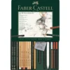 Zestaw rysunkowy Pitt Monochrome w kasecie metalowej - Faber-Castell - 21 szt.