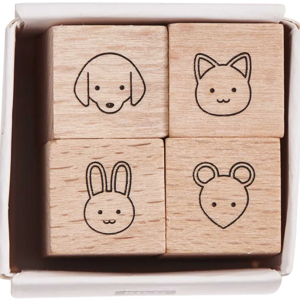 Zestaw stempli drewnianych Animals - Rico Design - 4 szt.