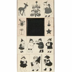 Zestaw stempli drewnianych Christmas Kids - Paper Poetry - 13 szt.