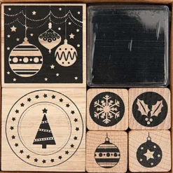 Zestaw stempli drewnianych, Modern Christmas - Rico Design - 6 szt.