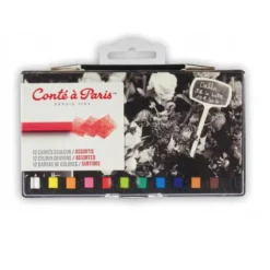 Zestaw suchych pasteli Carrés Assorted - Conté à Paris - 12 szt.