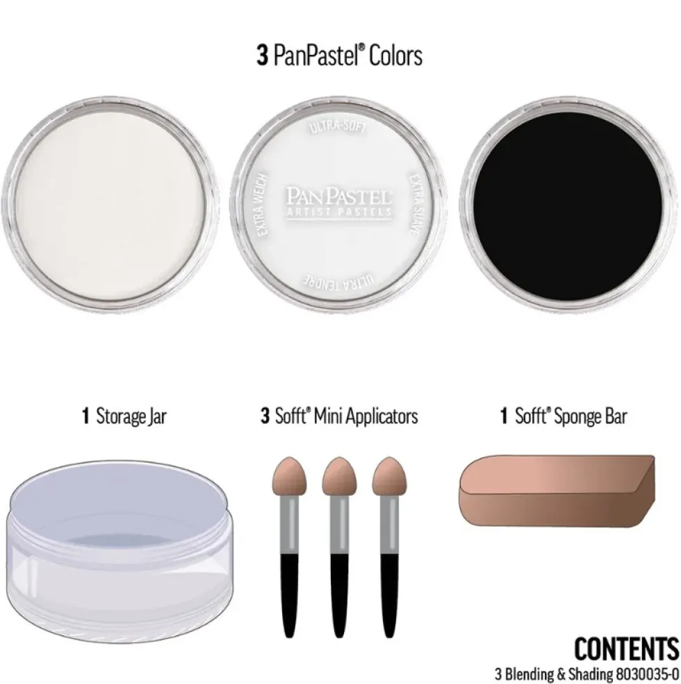 Zestaw suchych pasteli PanPastel Blending & Shading - 3 kolory