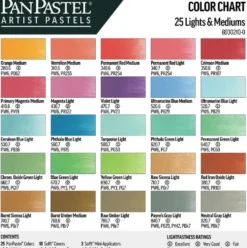 Zestaw suchych pasteli PanPastel Lights & Mediums - 25 kolorów